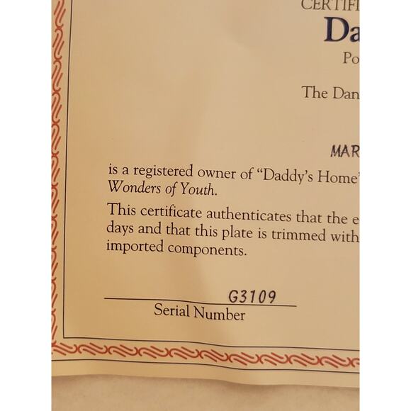 Vintage Danbury Mint Daddy's Home by Donald Zolan Plate w/ COA & Box #G3109 - Picture 3 of 14